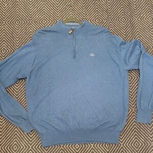 MENS Peter Millar Blue 1/4 Zip Sweater Sz XL
